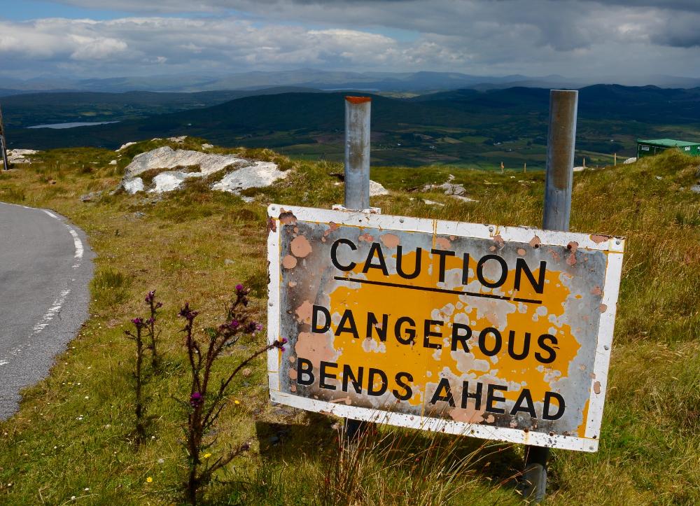 Dangerous bends ahead image